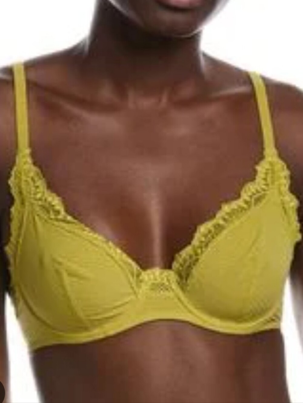Simone Perele Women’s Lace Trim Underwire Bra - Green Size 34b